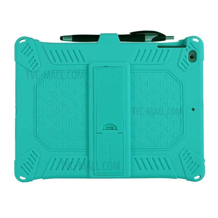 Tampa Comprimido De Silicone Com Estribo Lateral PC Com Alça De Ombro Para Capas De 9,7 Polegadas (2,018) / (2,017) / Ar Ipad (2013) - Ciano-3