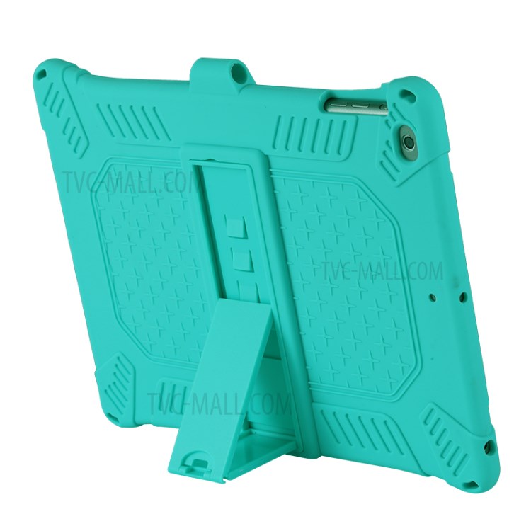 Tampa Comprimido De Silicone Com Estribo Lateral PC Com Alça De Ombro Para Capas De 9,7 Polegadas (2,018) / (2,017) / Ar Ipad (2013) - Ciano-5