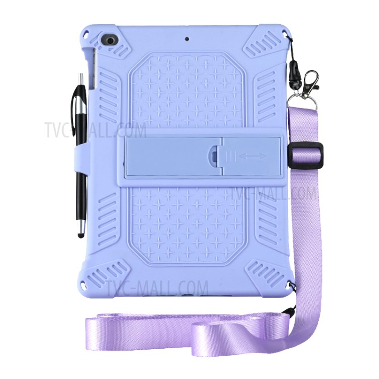 Tampa Comprimido De Silicone Com Estribo Lateral PC Com Alça De Ombro Para Capas De 9,7 Polegadas (2,018) / (2,017) / Ar Ipad (2013) - Bebê Azul-5