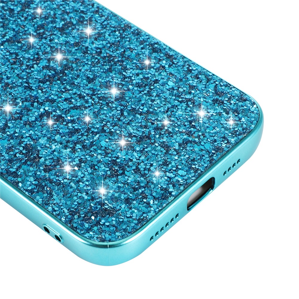 Glittering Sequins Plated TPU Frame + PC Hybrid Shell Case for iPhone 12 Pro / iPhone 12 Max 6.1-inch - Blue-5