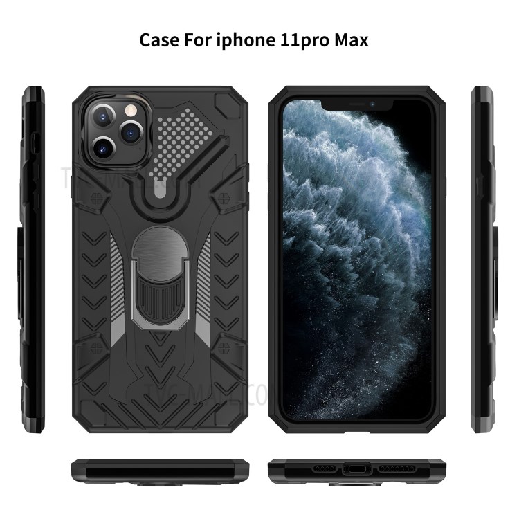 Armor Guard Detachable 2-in-1 Kickstand TPU+PC Hybrid Phone Cover for iPhone 11 Pro 5.8 inch - Black-3