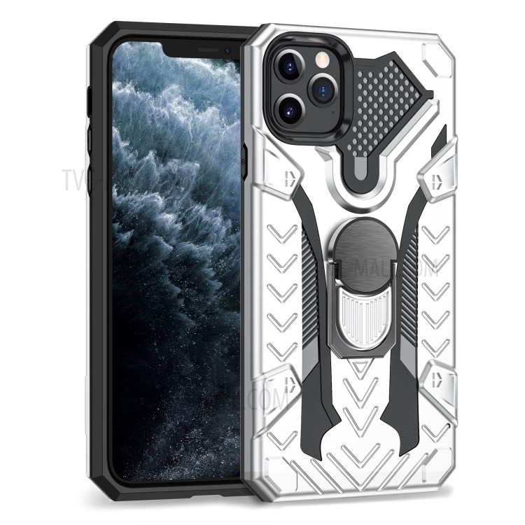 Armor Guard Detachable 2-in-1 Kickstand TPU+PC Hybrid Phone Cover for iPhone 11 Pro 5.8 inch - White-2
