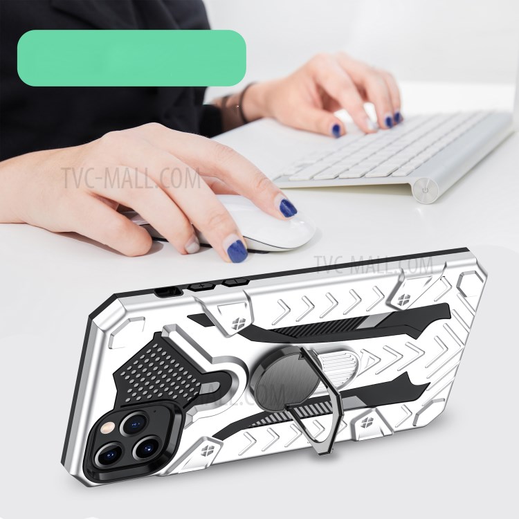 Armor Guard Detachable 2-in-1 Kickstand TPU+PC Hybrid Phone Cover for iPhone 11 Pro 5.8 inch - White-7