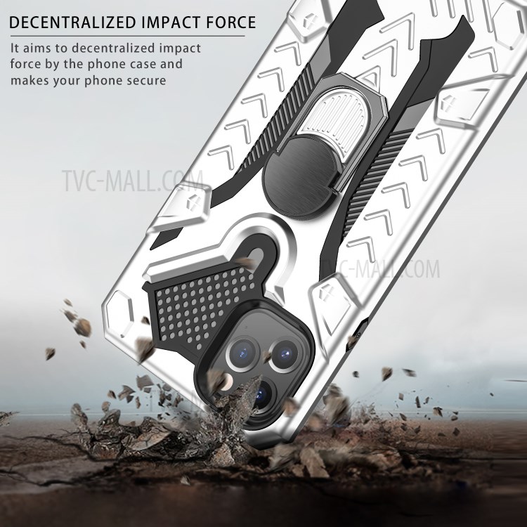 Armor Guard Detachable 2-in-1 Kickstand TPU+PC Hybrid Phone Cover for iPhone 11 Pro 5.8 inch - White-8
