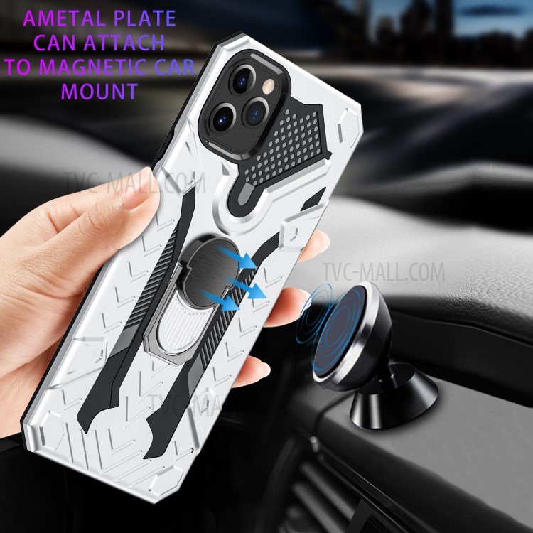 Armor Guard Detachable 2-in-1 Kickstand TPU+PC Hybrid Phone Cover for iPhone 11 Pro 5.8 inch - White-9