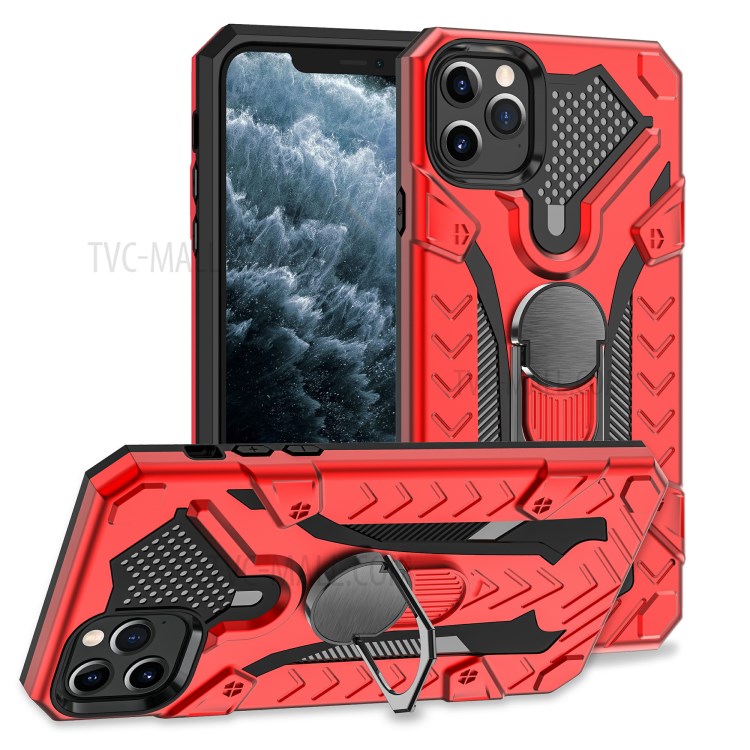 Armor Guard Detachable 2-in-1 Kickstand TPU+PC Hybrid Phone Cover for iPhone 11 Pro 5.8 inch - Red-1