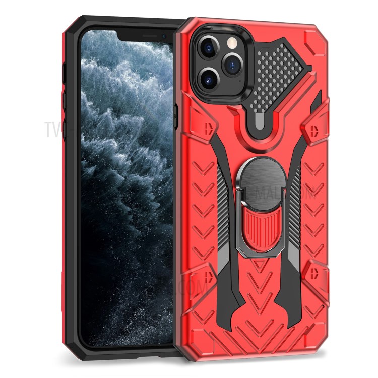 Armor Guard Detachable 2-in-1 Kickstand TPU+PC Hybrid Phone Cover for iPhone 11 Pro 5.8 inch - Red-2