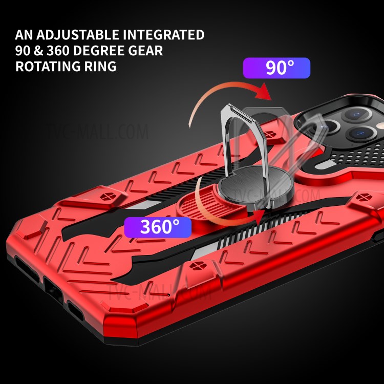 Armor Guard Detachable 2-in-1 Kickstand TPU+PC Hybrid Phone Cover for iPhone 11 Pro 5.8 inch - Red-4