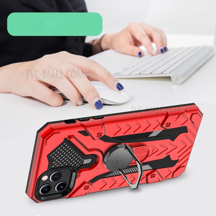 Armor Guard Detachable 2-in-1 Kickstand TPU+PC Hybrid Phone Cover for iPhone 11 Pro 5.8 inch - Red-6