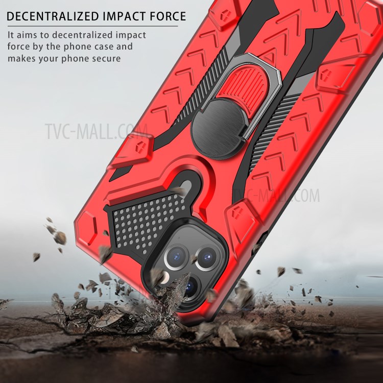 Armor Guard Detachable 2-in-1 Kickstand TPU+PC Hybrid Phone Cover for iPhone 11 Pro 5.8 inch - Red-7