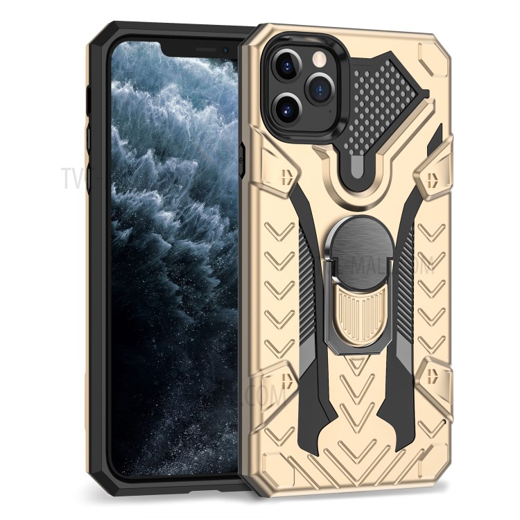 Armor Guard Detachable 2-in-1 Kickstand TPU+PC Hybrid Phone Cover for iPhone 11 Pro 5.8 inch - Gold-2