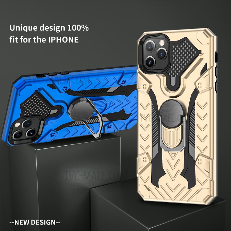 Armor Guard Detachable 2-in-1 Kickstand TPU+PC Hybrid Phone Cover for iPhone 11 Pro 5.8 inch - Gold-4