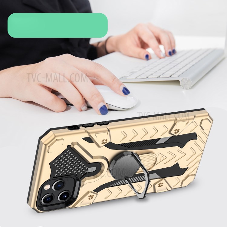 Armor Guard Detachable 2-in-1 Kickstand TPU+PC Hybrid Phone Cover for iPhone 11 Pro 5.8 inch - Gold-7