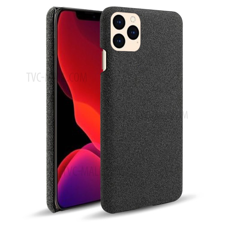 Cloth Texture Simple Stylish Hard Case for iPhone 12 5.4 inch - Black-1