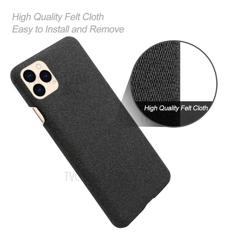 Cloth Texture Simple Stylish Hard Case for iPhone 12 5.4 inch - Black-4