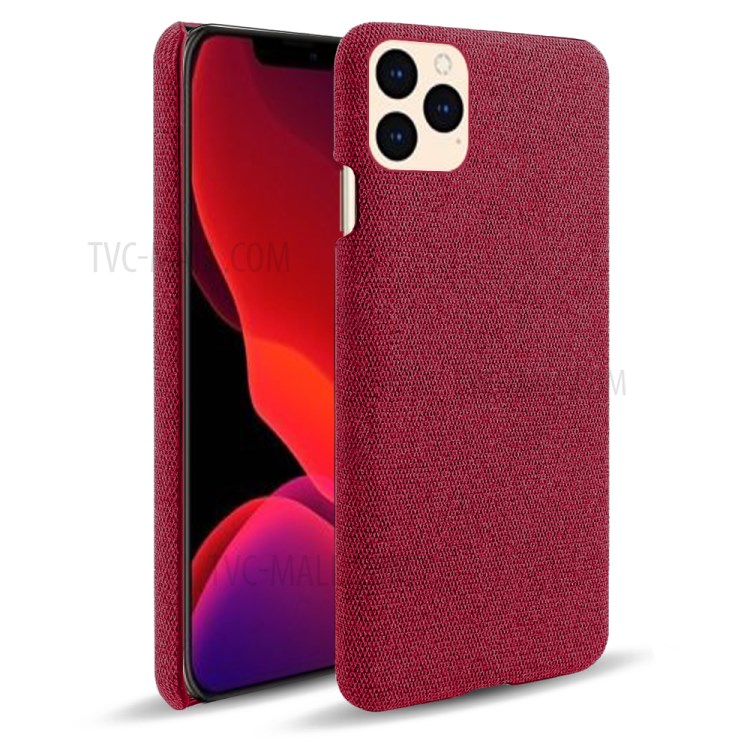 Cloth Texture Simple Stylish Hard Case for iPhone 12 mini - Red-1