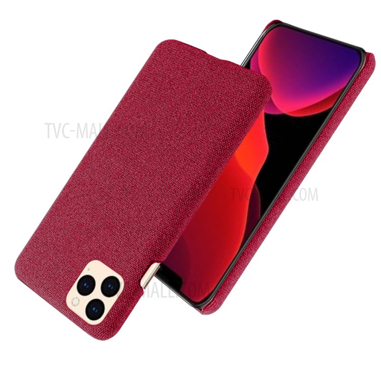 Cloth Texture Simple Stylish Hard Case for iPhone 12 mini - Red-2