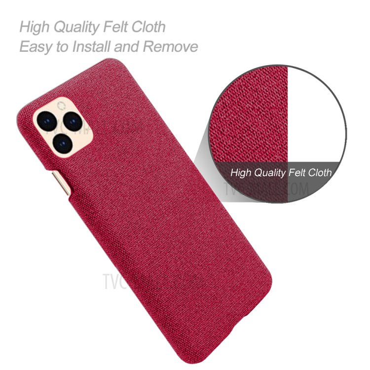 Cloth Texture Simple Stylish Hard Case for iPhone 12 mini - Red-4