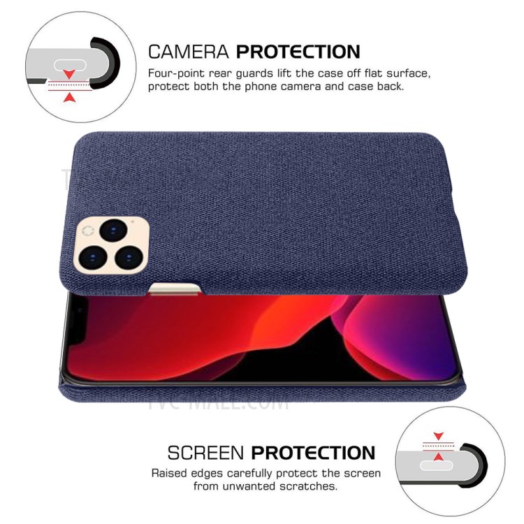 Cloth Texture Simple Stylish Hard Case for iPhone 12 mini - Blue-5