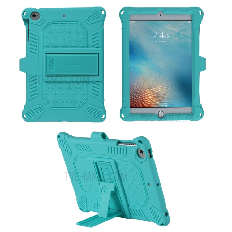 Kickstand PC + Silicone Tablet Case with Pen Holder Shoulder Strap for iPad mini 3/4/(2019) 7.9 inch - Green-13