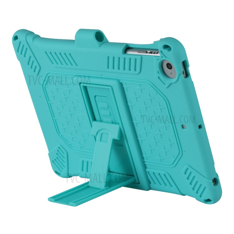 Kickstand PC + Silicone Tablet Case with Pen Holder Shoulder Strap for iPad mini 3/4/(2019) 7.9 inch - Green-5