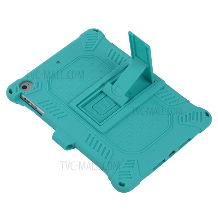 Kickstand PC + Silicone Tablet Case with Pen Holder Shoulder Strap for iPad mini 3/4/(2019) 7.9 inch - Green-8