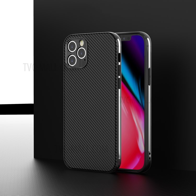 Carbon Fiber Texture TPU Phone Case for iPhone 12 mini-1