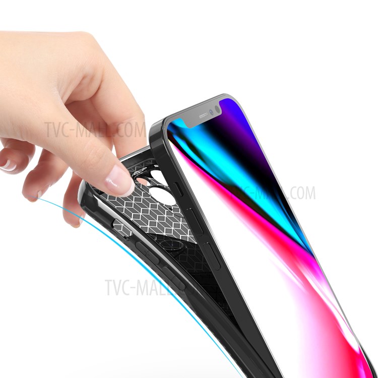 Carbon Fiber Texture TPU Phone Case for iPhone 12 mini-5