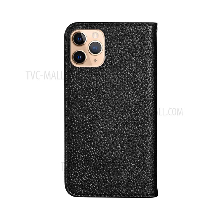 Litchi Skin Auto-absorbed Leather with Card Slots Shell for iPhone 12 Pro Max 6.7-inch - Black-4