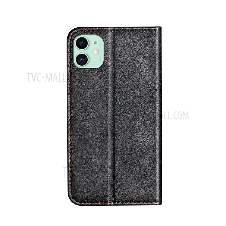 Bussiness Style Splicing PU Leather Card Slots Stand Phone Cover for iPhone 12 5.4 inch - Grey-3