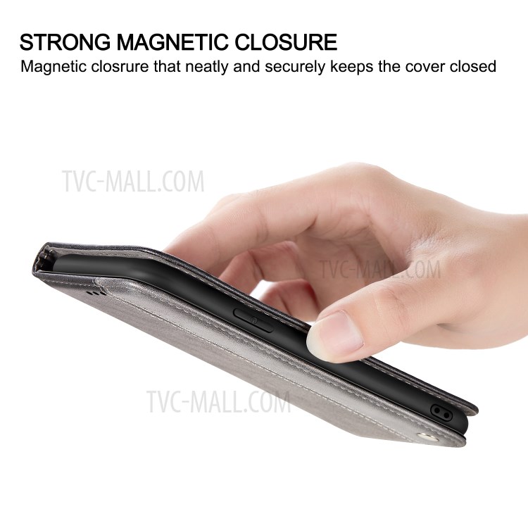 Bussiness Style Splicing PU Leather Card Slots Stand Phone Case for iPhone 12 Pro/12 Max 6.1 inch - Grey-8