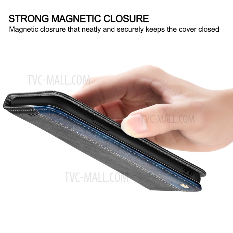 Bussiness Style Splicing PU Leather Card Slots Stand Phone Shell for iPhone 12 Pro Max 6.7 inch - Blue-8