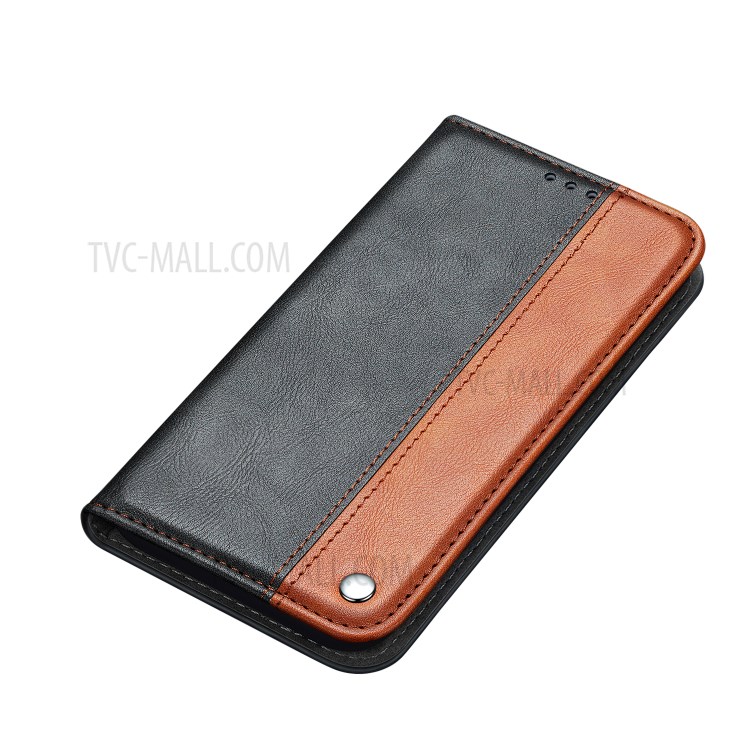 Bussiness Style Splicing PU Leather Card Slots Stand Phone Shell for iPhone 12 Pro Max 6.7 inch - Brown-2