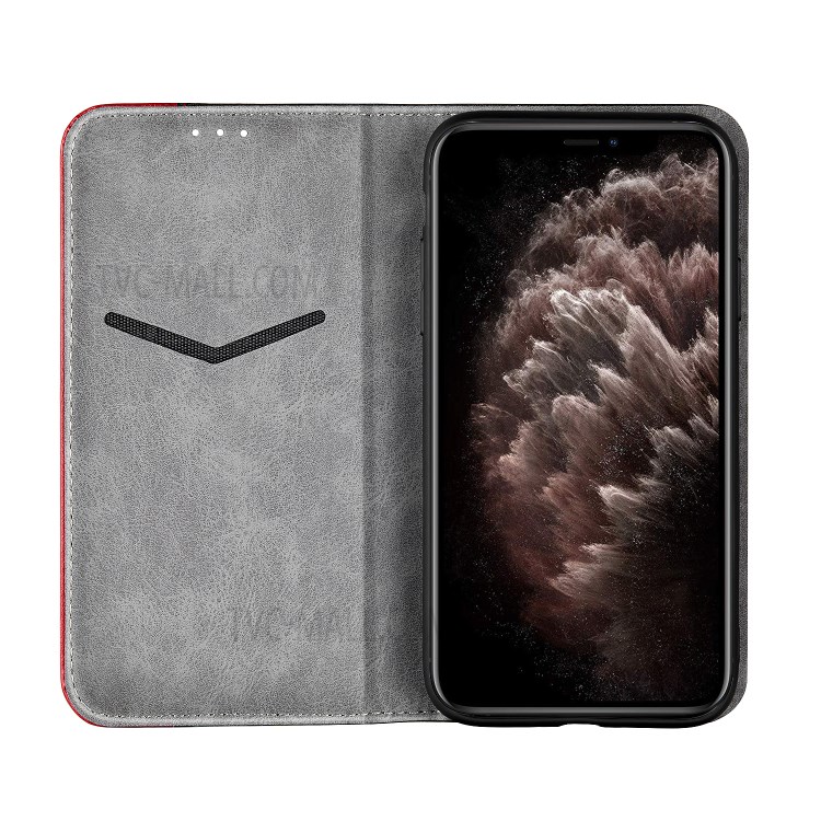 Bussiness Style Splicing PU Leather Card Slots Stand Phone Shell for iPhone 12 Pro Max 6.7 inch - Red-4