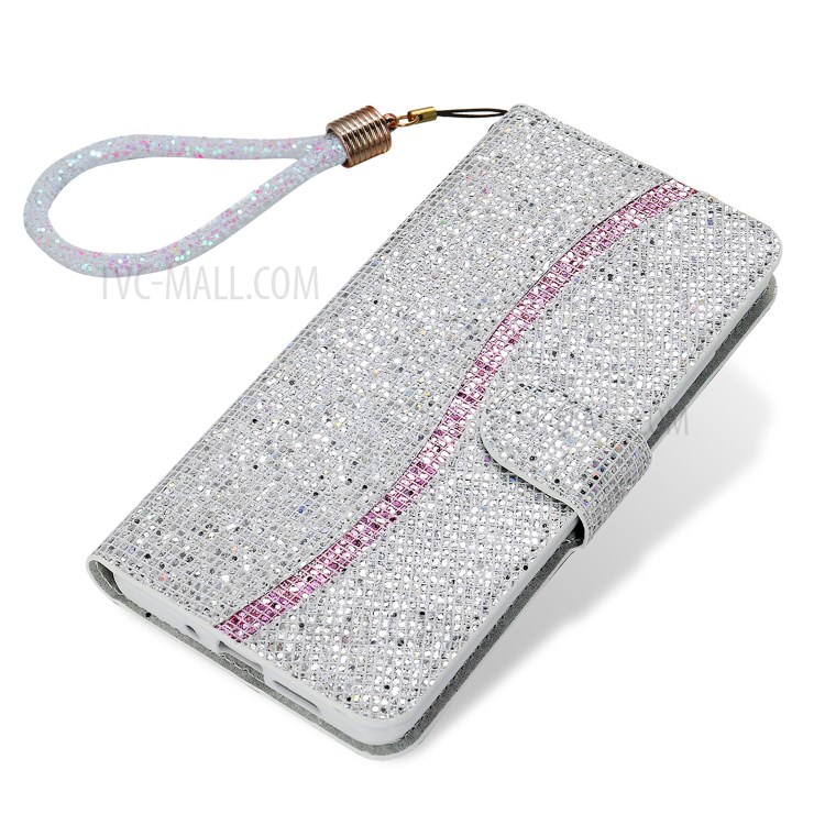 Glittery Powder Splicing Wallet Stand Leather Phone Cover for iPhone 12 Pro Max 6.7 inch - Silver-6