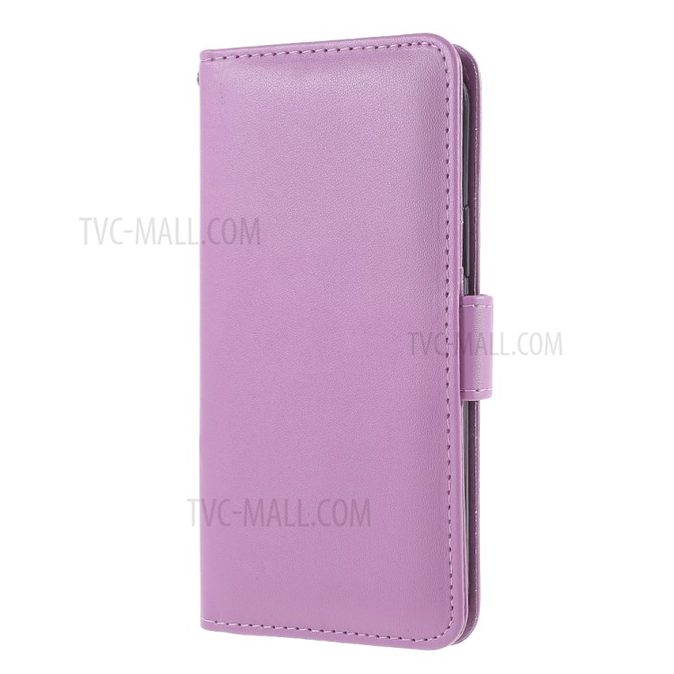 Smooth-Surface Leather Wallet Cell Phone Protective Case with Slots for iPhone 12 Pro Max - Purple-2