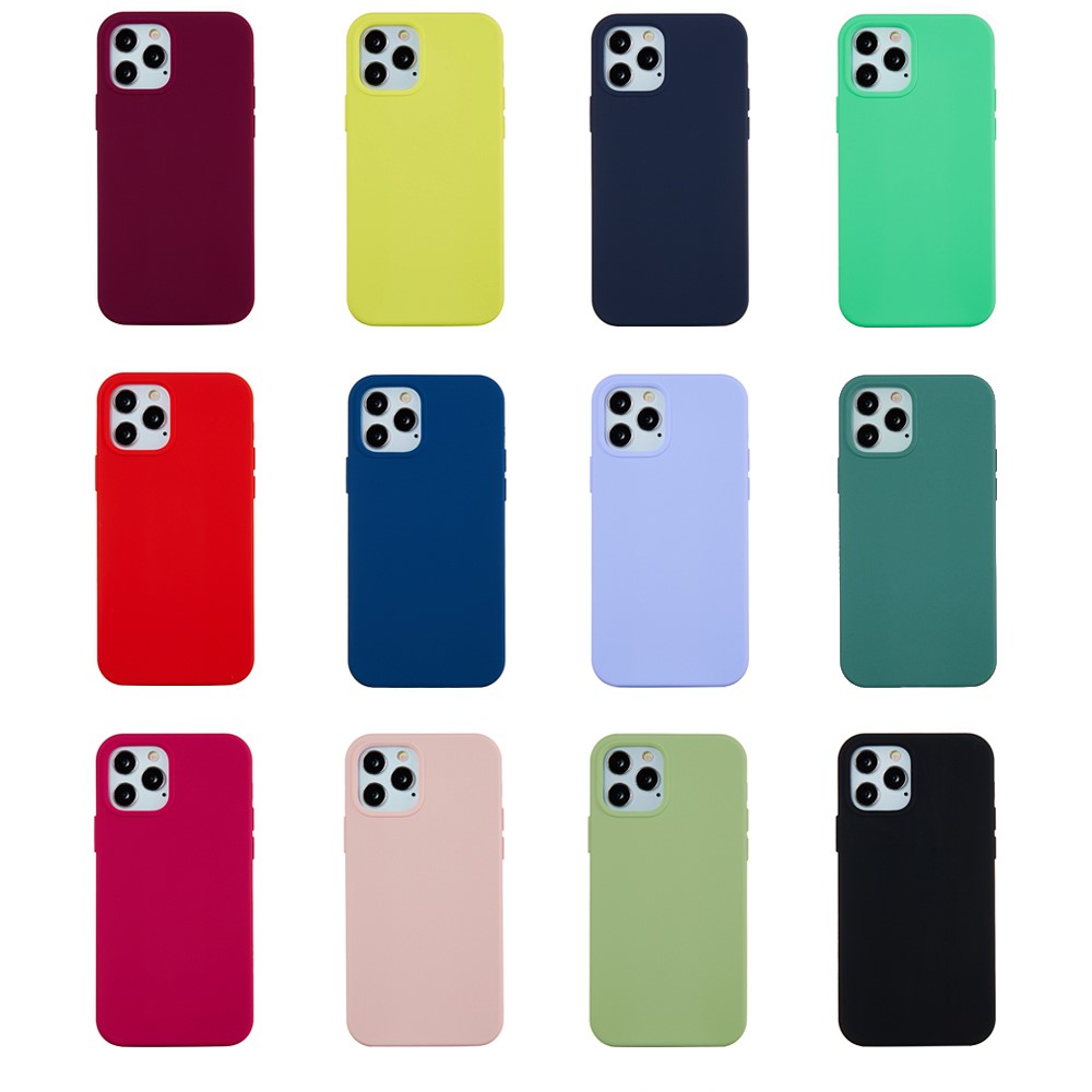 Soft Liquid Silicone Back Mobile Phone Case for iPhone 12 mini Colorful Phone Accessory - Black