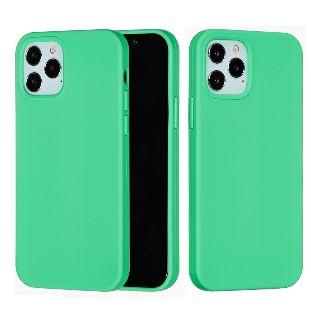Soft Liquid Silicone Back Mobile Phone Case for iPhone 12 mini - Green-2