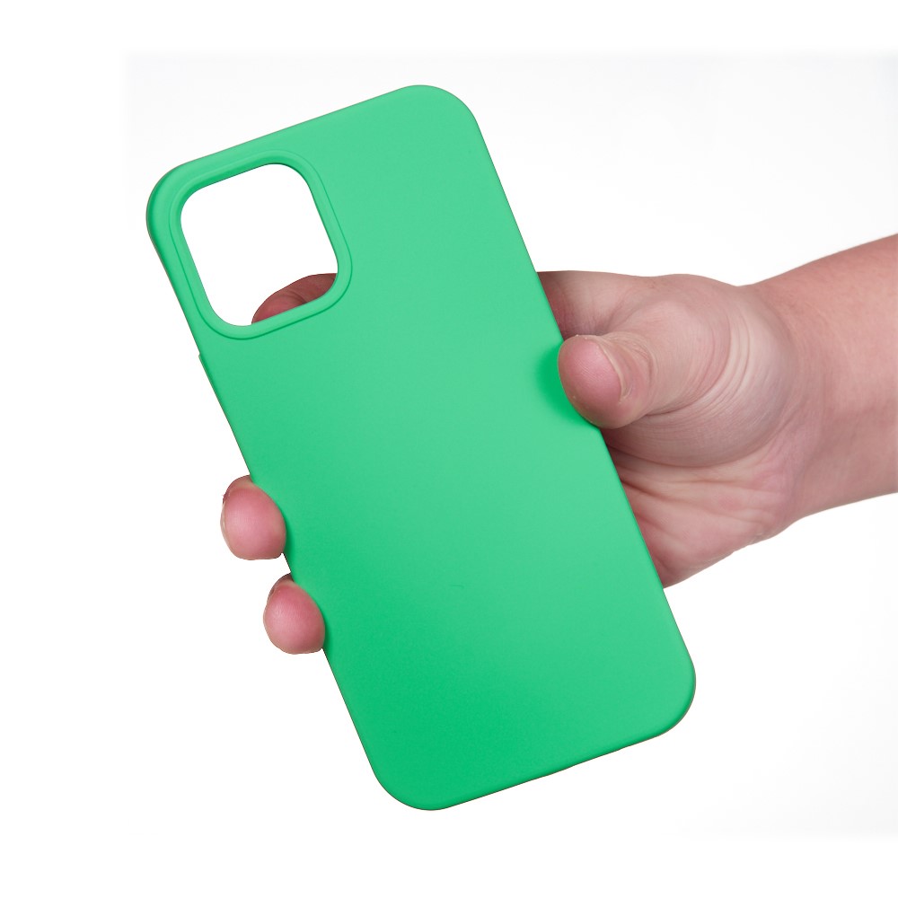 Soft Liquid Silicone Back Mobile Phone Case for iPhone 12 mini - Green-4