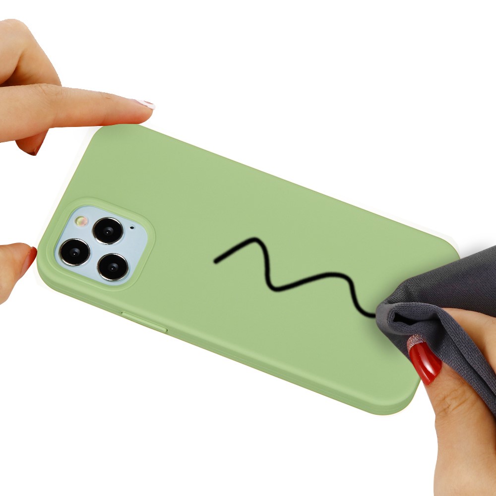Soft Liquid Silicone Back Mobile Phone Case for iPhone 12 mini - Light Green-5