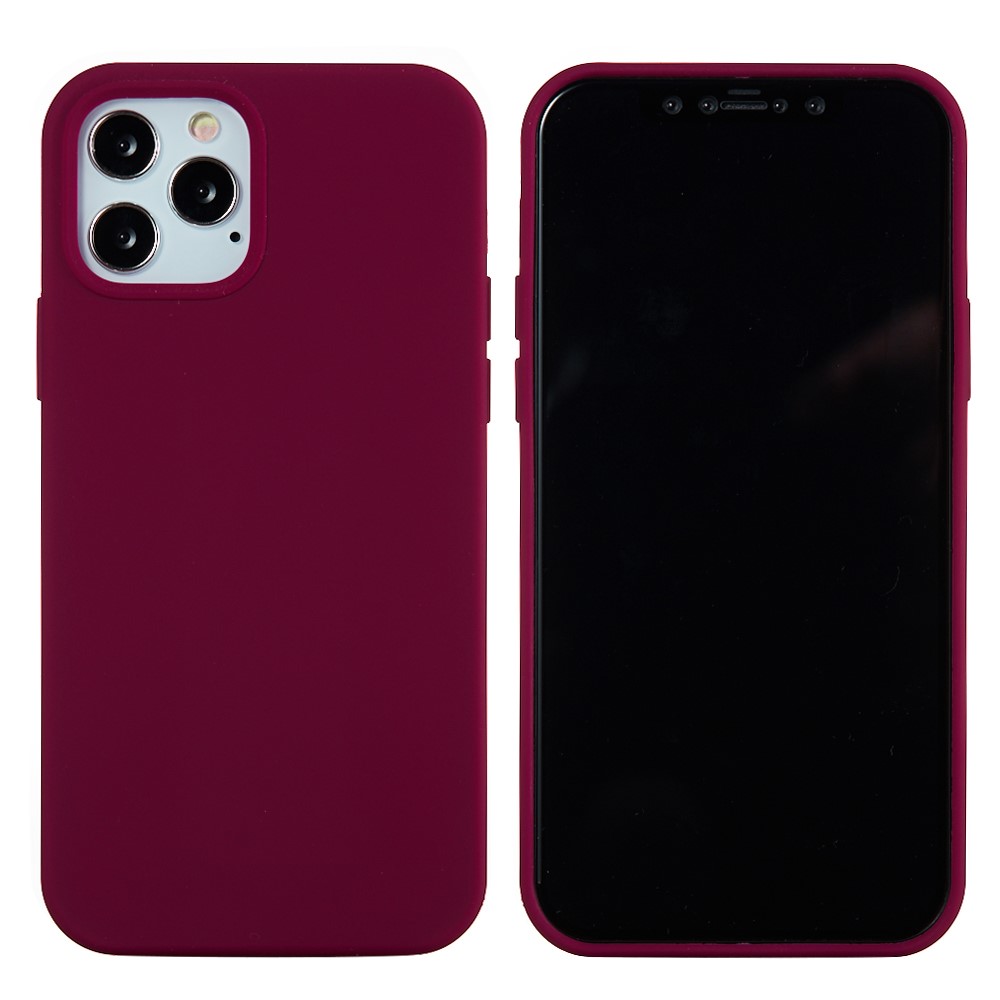 Soft Liquid Silicone Back Mobile Phone Case for iPhone 12 mini - Dark Purple-1