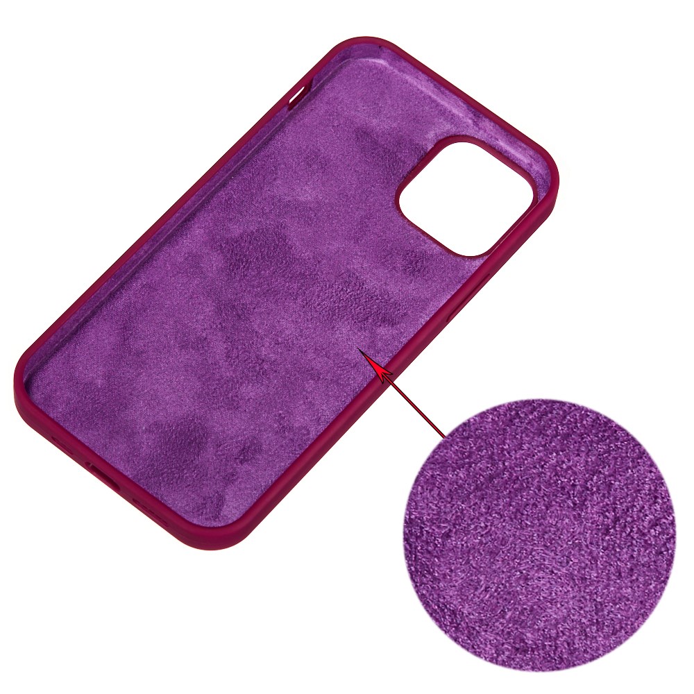 Soft Liquid Silicone Back Mobile Phone Case for iPhone 12 mini - Dark Purple-3