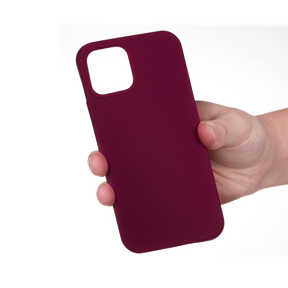 Soft Liquid Silicone Back Mobile Phone Case for iPhone 12 mini - Dark Purple-4