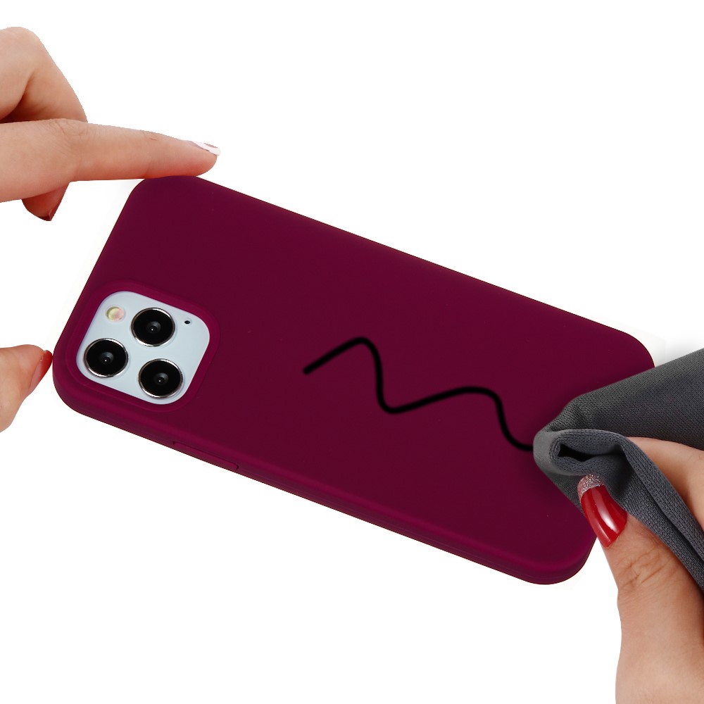 Soft Liquid Silicone Back Mobile Phone Case for iPhone 12 mini - Dark Purple-5