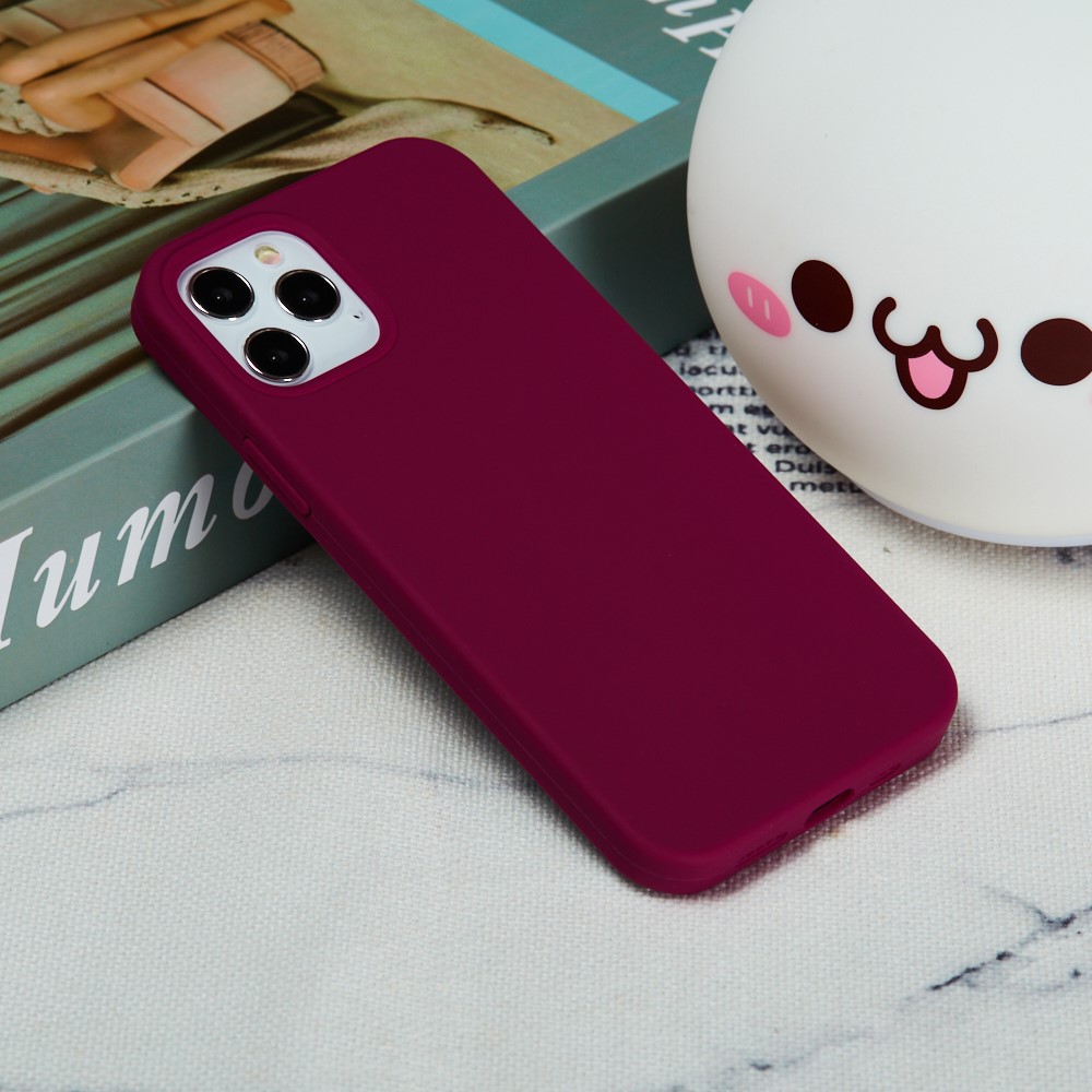 Soft Liquid Silicone Back Mobile Phone Case for iPhone 12 mini - Dark Purple-6