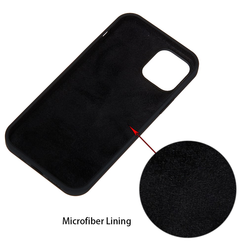 Per Iphone 12 Pro/12 Soft Liquid Silicone Back Cover Protettivo Copertura Anti-fingerprint Anti-fingerprint Telef - Nero-3