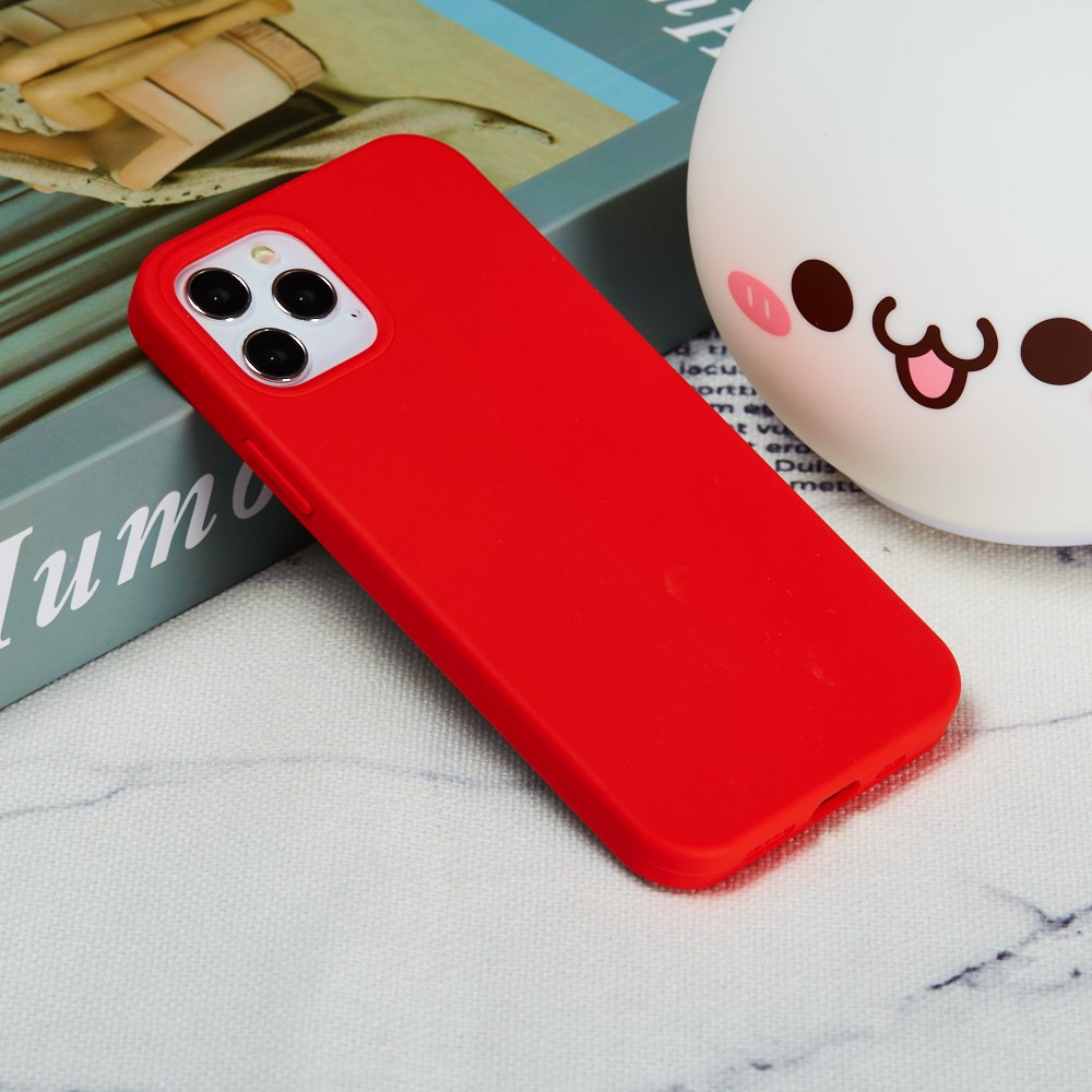 Liquid Silicone Back Protective Cover for iPhone 12 Pro/12 - Red-6