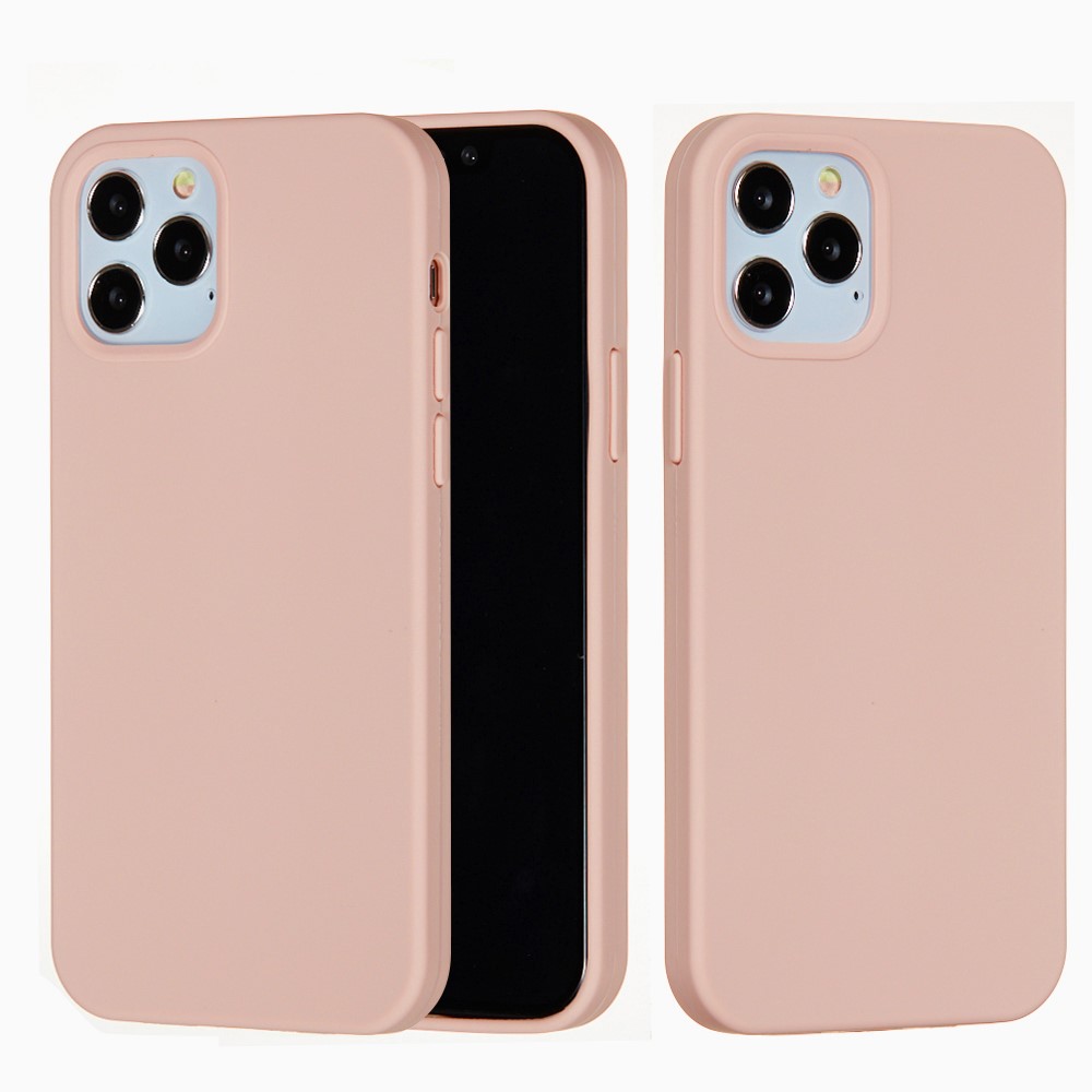 For iPhone 12 Pro/12 Soft Liquid Silicone Back Protective Cover Anti-scratch Anti-fingerprint Phone Case - Pink-2