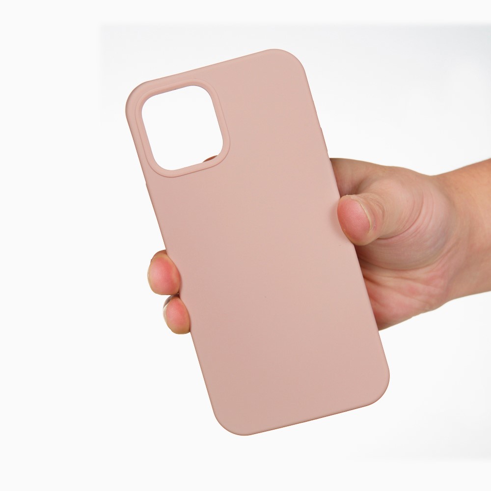 For iPhone 12 Pro/12 Soft Liquid Silicone Back Protective Cover Anti-scratch Anti-fingerprint Phone Case - Pink-4