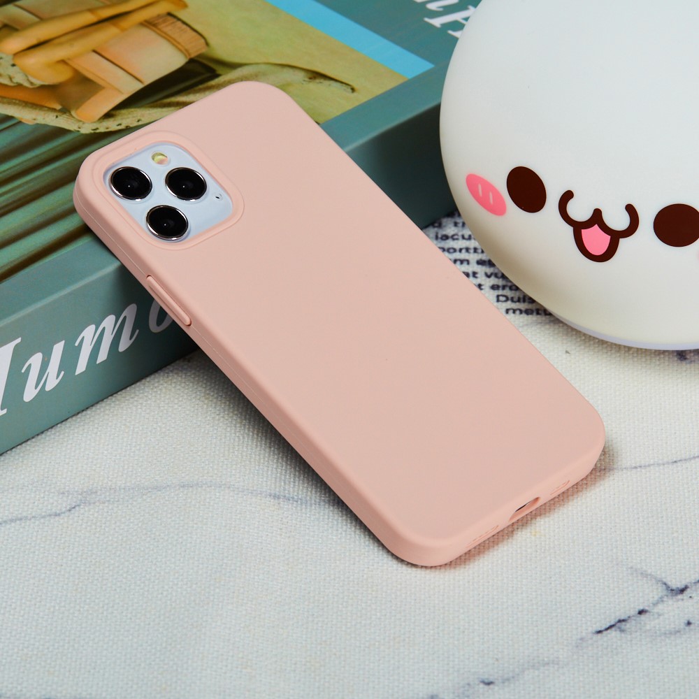 For iPhone 12 Pro/12 Soft Liquid Silicone Back Protective Cover Anti-scratch Anti-fingerprint Phone Case - Pink-6